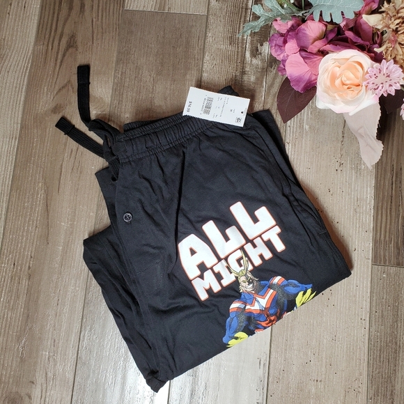 NWT Men's My Hero Academia All Might Lounge Pants Size Medium Black - Picture 11 of 16